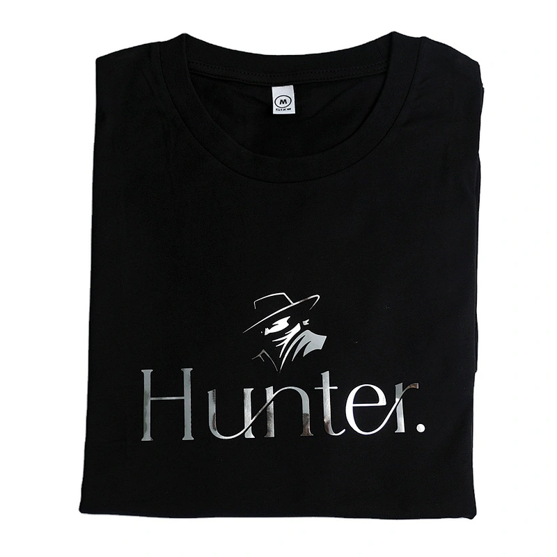 Wholesale Customizable Logo Hunter Silver Reflective Pattern Round Neck Short Sleeve Summer T Shirt Man