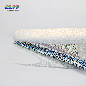 Free Sample Roll Easy Weed Silver Laser Leopard Print Heat Transfer Vinyl Heat Transfer Thermo Film