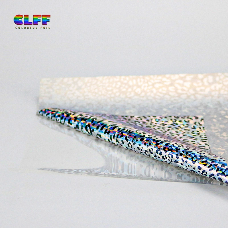Free Sample Roll Easy Weed Silver Laser Leopard Print Heat Transfer Vinyl Heat Transfer Thermo Film