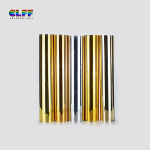 wholesale high glossy metallic golden silver custom pattern htv heat transfer vinyl printing film on t shirt clothing textile