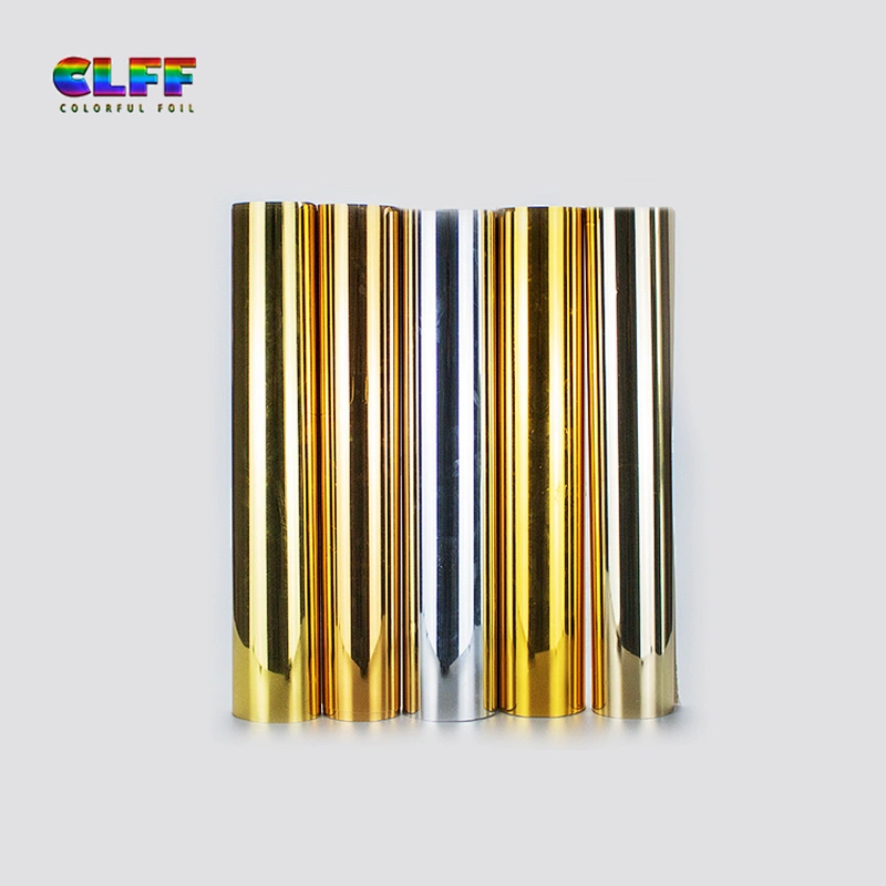 wholesale high glossy metallic golden silver custom pattern htv heat transfer vinyl printing film on t shirt clothing textile