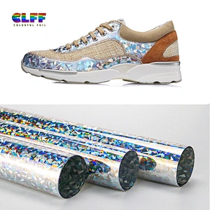 GSL005 wholesale silver laser broken glass pattern heat holographic transfer vinyl iron on t shirt