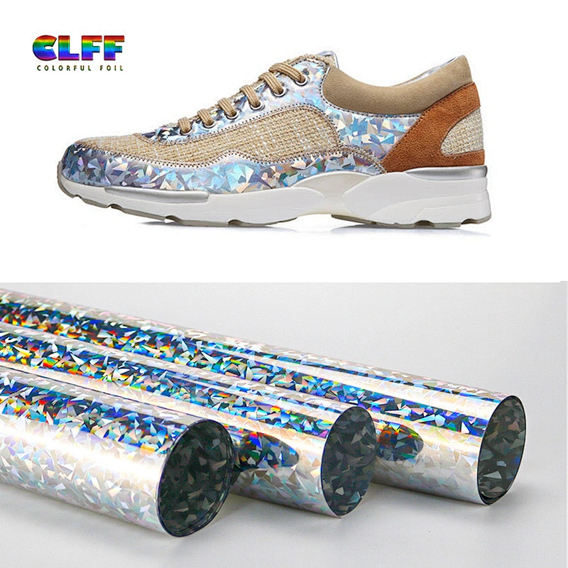 GSL005 wholesale silver laser broken glass pattern heat holographic transfer vinyl iron on t shirt