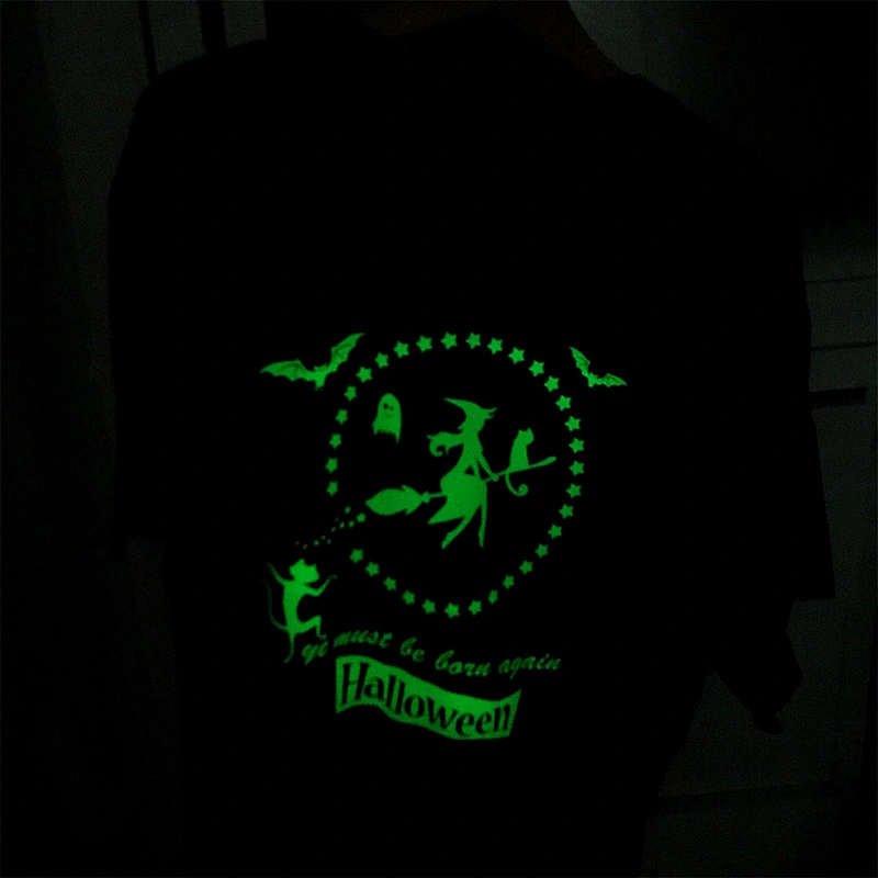 Reflective Silver Glow In Dark Heat Transfer Vinyl Illuminate for Men Tshirt personalized glow in the dark Luminous Tshirt