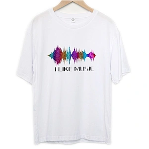 Rainbow Sound Wave Pattern Women Tshirts 100%Cotton Oversize T Shirt