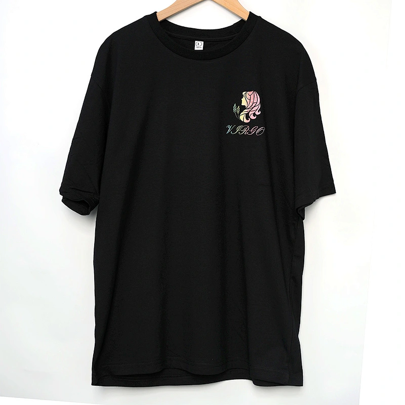 Moq 1Pcs Hip Hop Top Oversize Summer Pure Cotton Clothes Reflective Constellation Heat Transfer Vinyl Plus Size Women'S T-Shirts