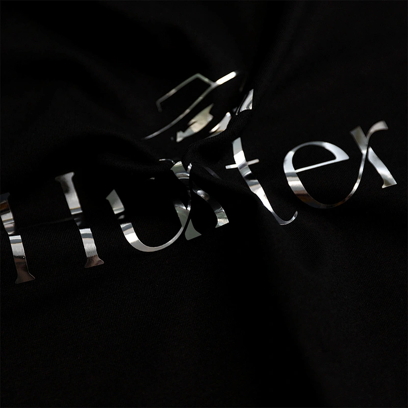 Wholesale Customizable Logo Hunter Silver Reflective Pattern Round Neck Short Sleeve Summer T Shirt Man