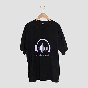 Wholesale Customizable Logo Symphony Reflective Headphone Music Pattern Round Neck Short Sleeve Summer Man T Shirt