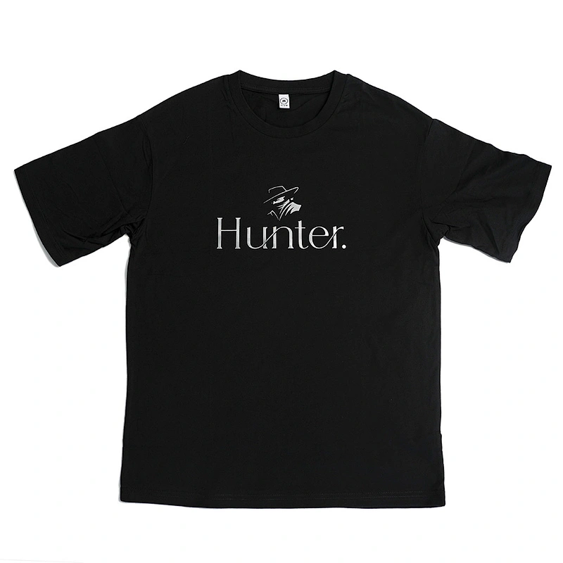 Wholesale Customizable Logo Hunter Silver Reflective Pattern Round Neck Short Sleeve Summer T Shirt Man