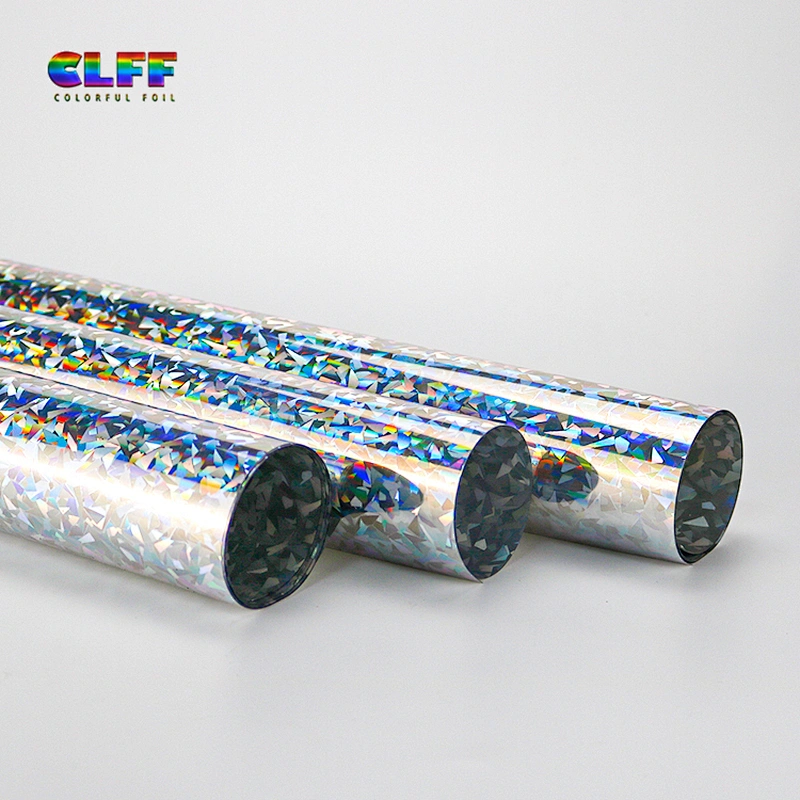 GSL005 wholesale silver laser broken glass pattern heat holographic transfer vinyl iron on t shirt