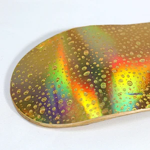 Wholesale 100% Northeast Maple Deck Water Drop Golden Laser Custom Print Skateboard Deck With Concave