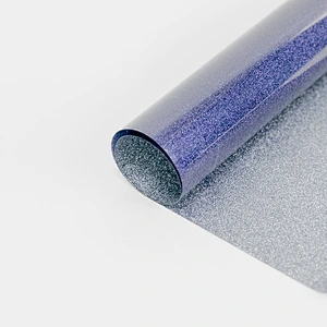Dark Blue Glitter Heat Transfer Vinyl  PU film htv use on T-shirts fabrics textile bag
