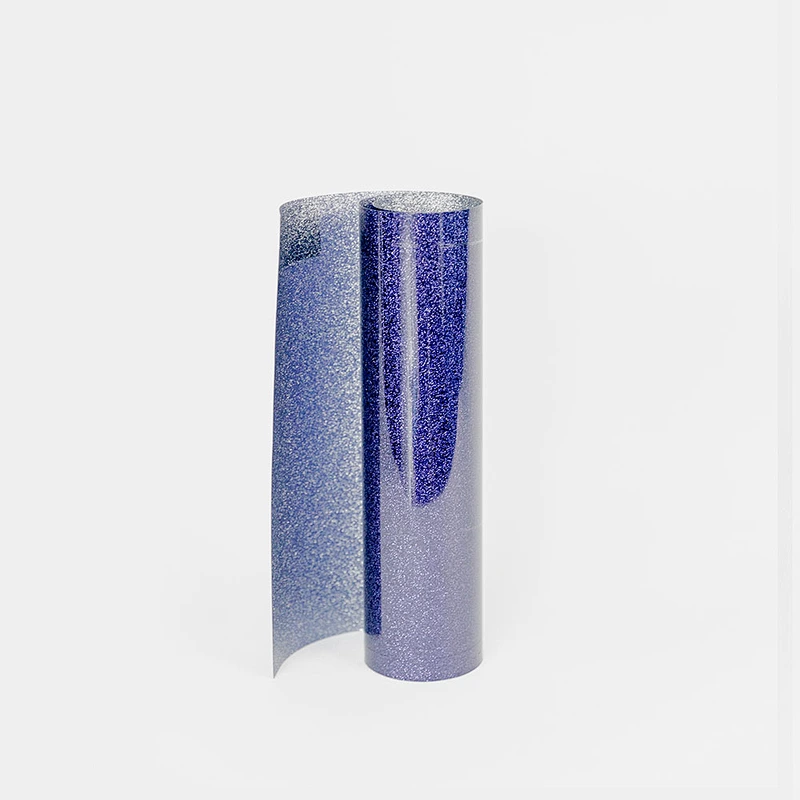 Dark Blue Glitter Heat Transfer Vinyl  PU film htv use on T-shirts fabrics textile bag