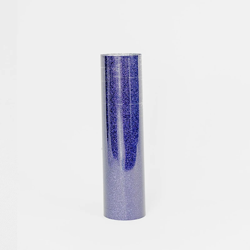 Dark Blue Glitter Heat Transfer Vinyl  PU film htv use on T-shirts fabrics textile bag