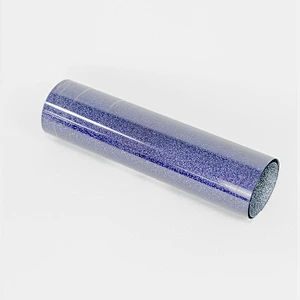 Dark Blue Glitter Heat Transfer Vinyl  PU film htv use on T-shirts fabrics textile bag