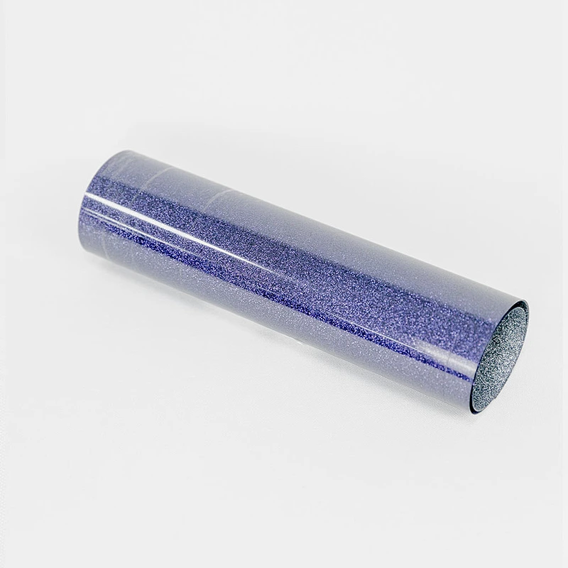 Dark Blue Glitter Heat Transfer Vinyl  PU film htv use on T-shirts fabrics textile bag
