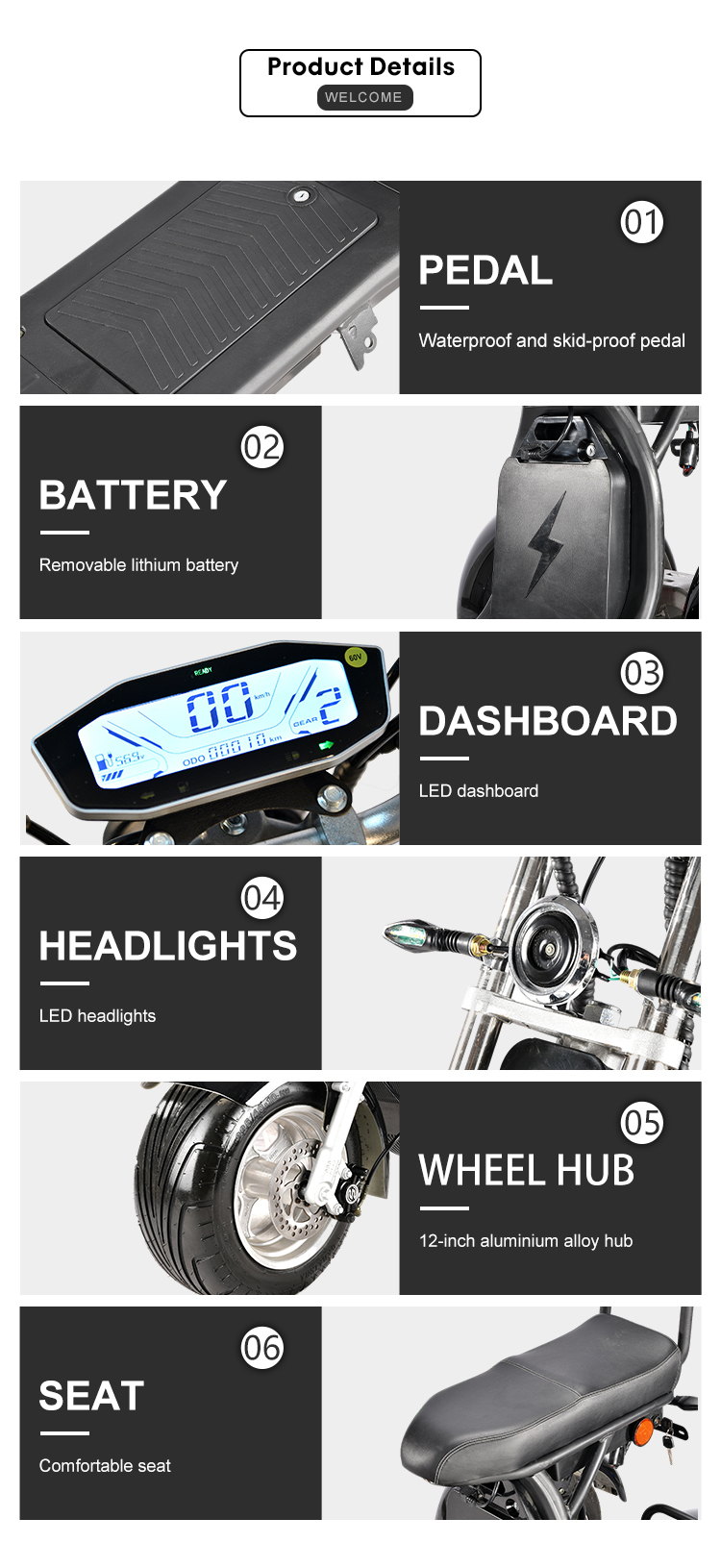 electric scooter 1500w 60v