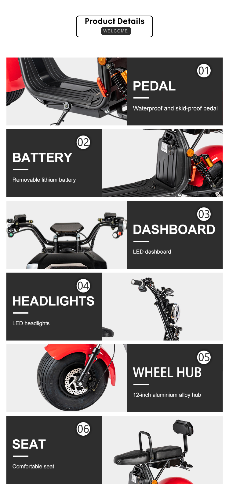electric scooter with seat