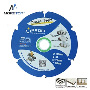 moretop professional fibre cement board cutting blade 216mm