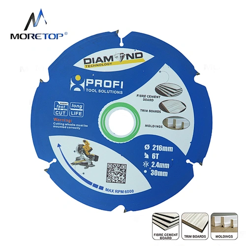 moretop professional fibre cement board cutting blade 216mm