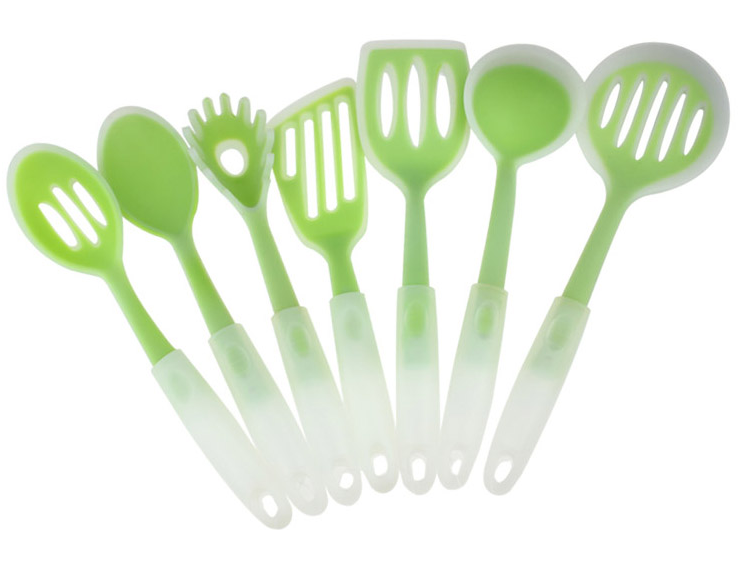Silicone Kitchen Utensils with Plastic Handle, Nylon Inside
