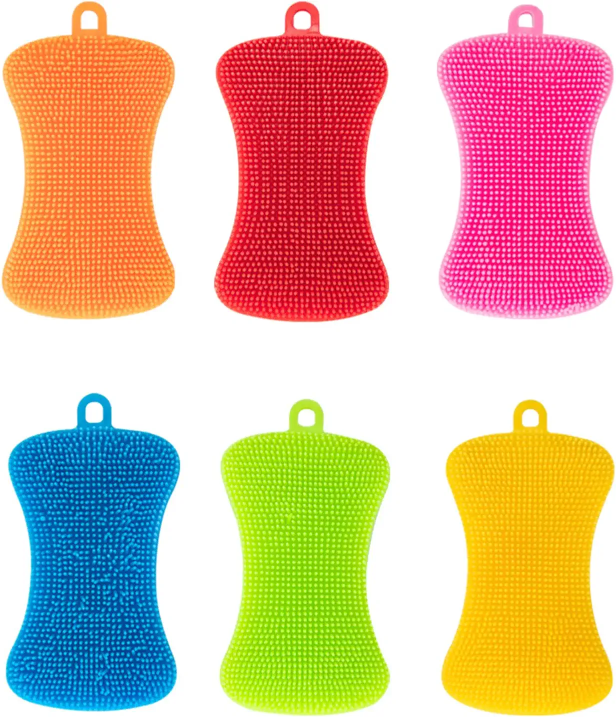 Silicone Double Sided Sponge Dish Washing Brush, soap shape