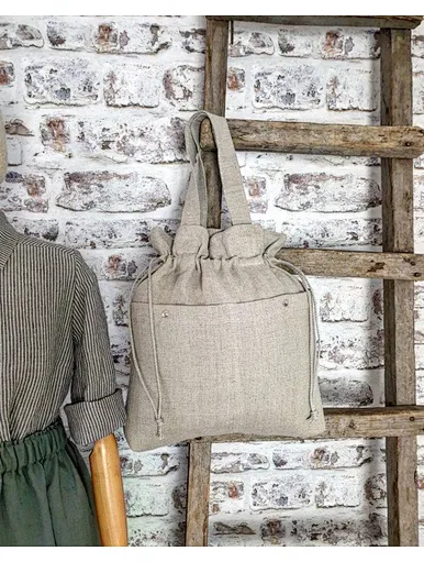 linen tote shopping bag