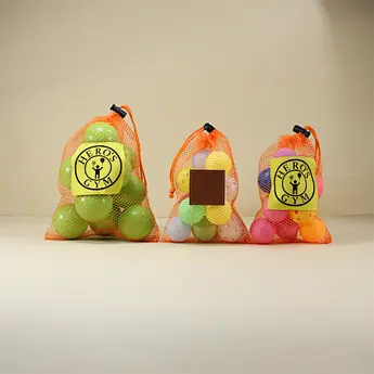 Wholesale Custom Logo High Quality Custom Size Nylon PET Drawstring Mesh Net Bag Pouch for Ball Package