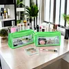 Custom Logo Women's Fashionable Clear PVC Travel Toiletry Bag Transparent Makeup Pouches with Zip Cosmetic Bag