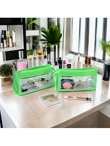 Zip Cosmetic Bag With Zipper clear PVC travel toiletry bag fashionable makeup pouches Custom logo travel makeup bag
