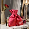 Embroidery Logo Small Satin Drawstring Cosmetic Pouches Recyclable Gift Drawstring Bags for Elegant Packaging