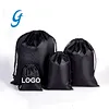 Wholesale Custom Logo Promotional Polyester Nylon Black Blue Red Orange Drawstring Packaging Bags