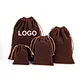 High Quality Custom Logo Size Velvet Dust Drawstring Gift Packaging Pouch Bag for  Ring Jewelry