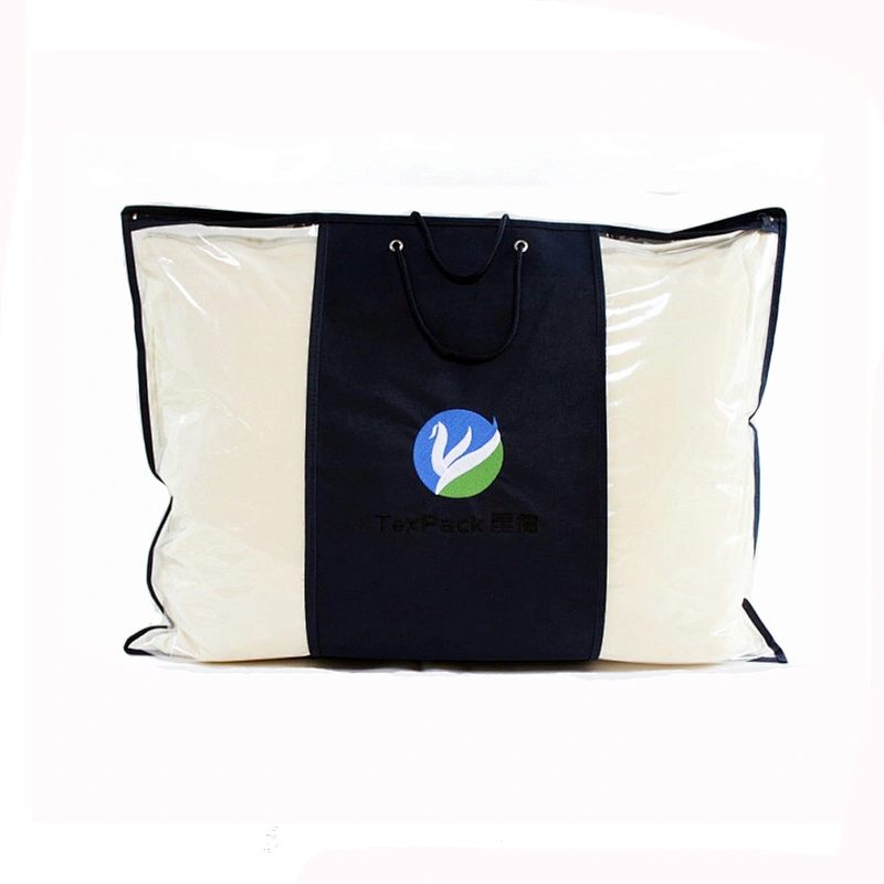 High quality Clear PE red non woven Household Pillow packaging