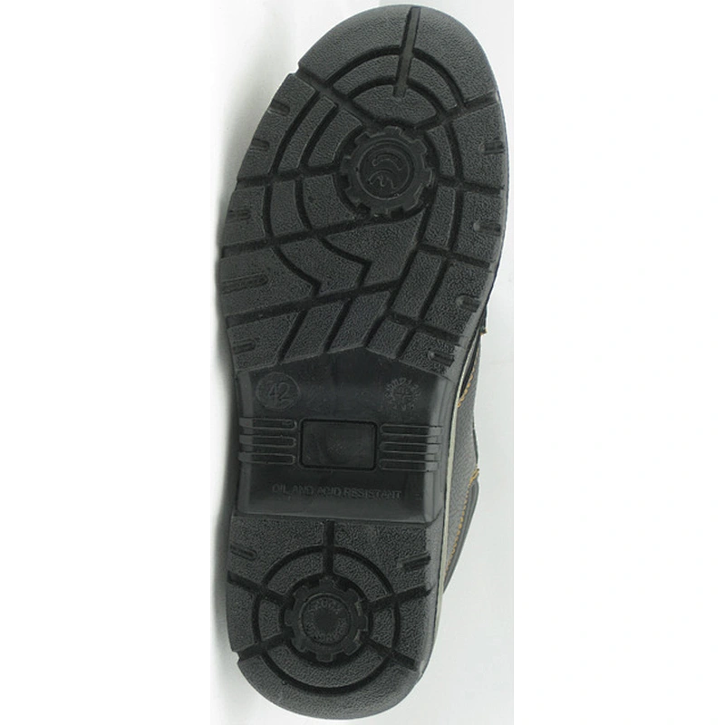 High ankle slip resistant leather steel toe men work safety boots for industry