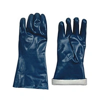 30cm long blue nitrile coated gloves with jersey liner