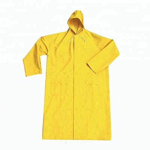 Heat seal yellow pvc rain coat, pvc rainwear for mens
