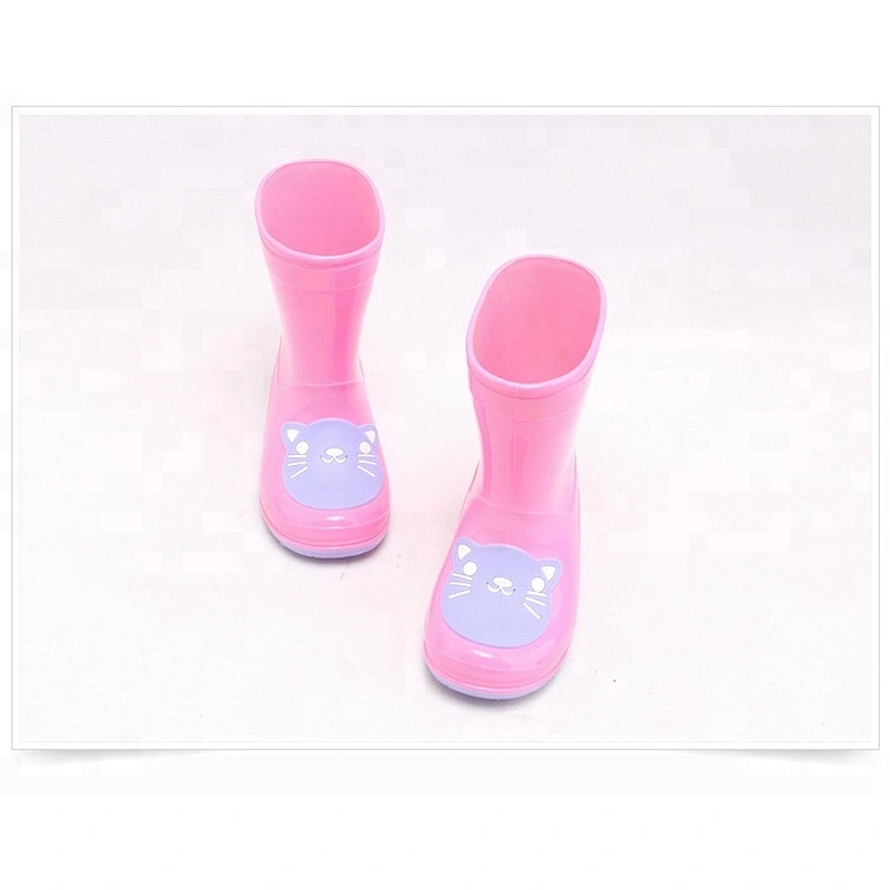 Pink cute unique style waterproof girls rubber rain boot