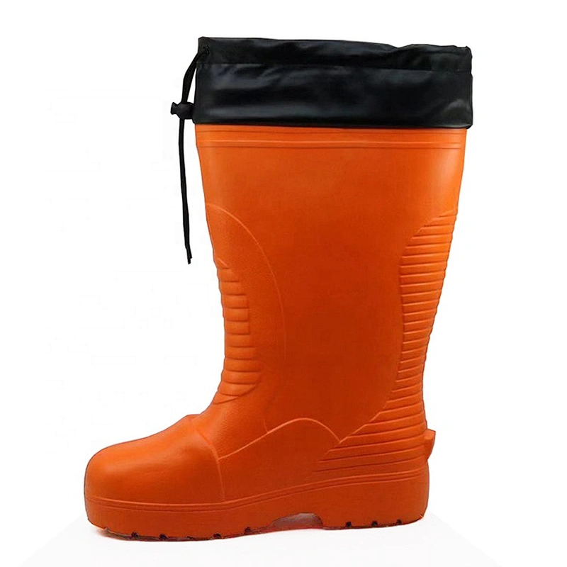 freeze cold storage non slip plastic toe cap 100% EVA rain boots for men