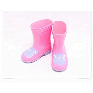 Pink cute unique style waterproof girls rubber rain boot