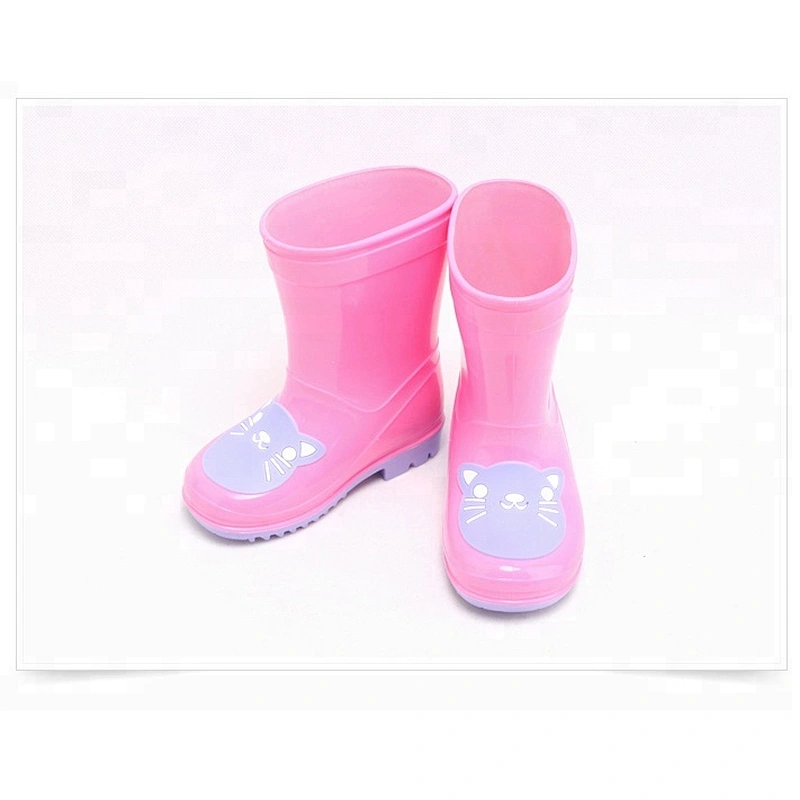 Pink cute unique style waterproof girls rubber rain boot