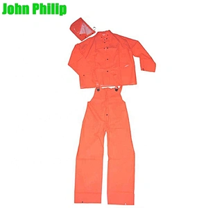 Best selling 0.3mm PVC polyester raincoat rainsuit with bib