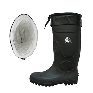 Best selling steel toe winter PVC rain Boots with warm cotton lining