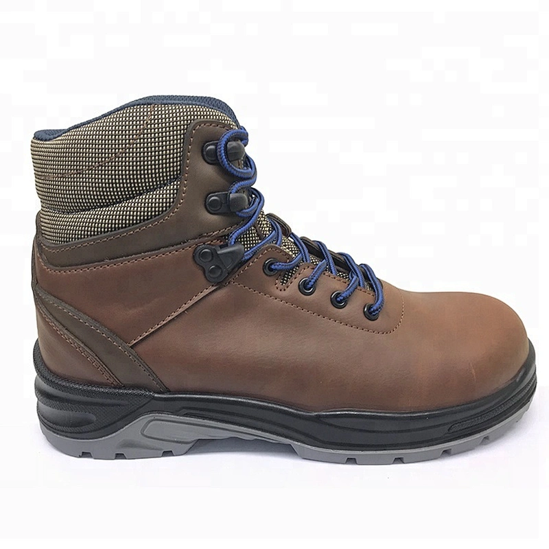 Split nubuck leather pu sole work safety boots men