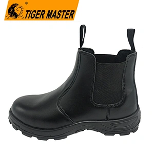 No lace slip resistant elastic construction work safety shoes
