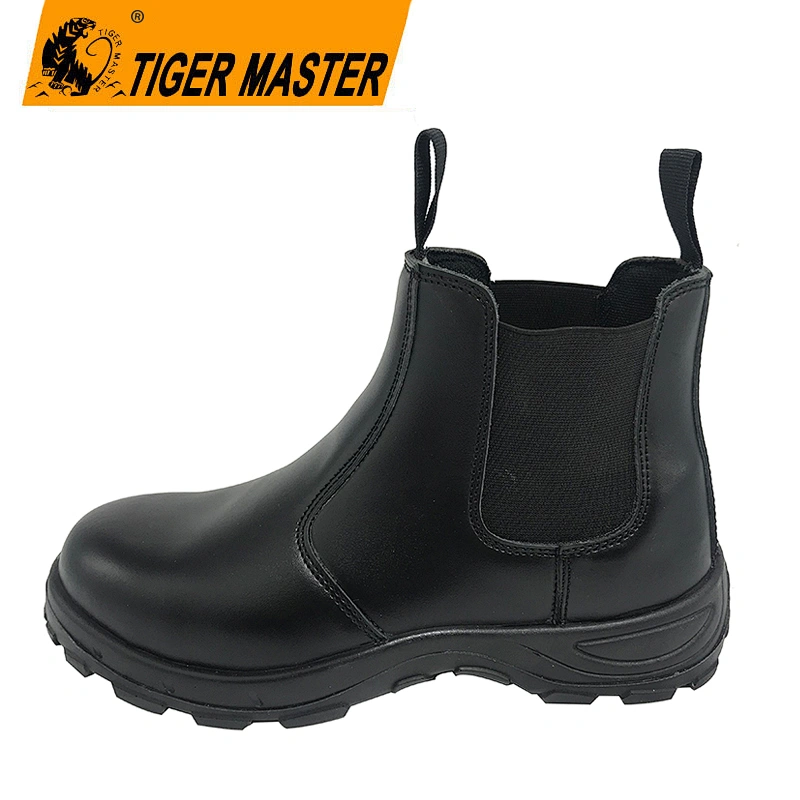 No lace slip resistant elastic construction work safety shoes
