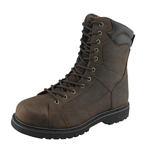 Crazy horse leather steel toe cap goodyear welted safety shoes footwear