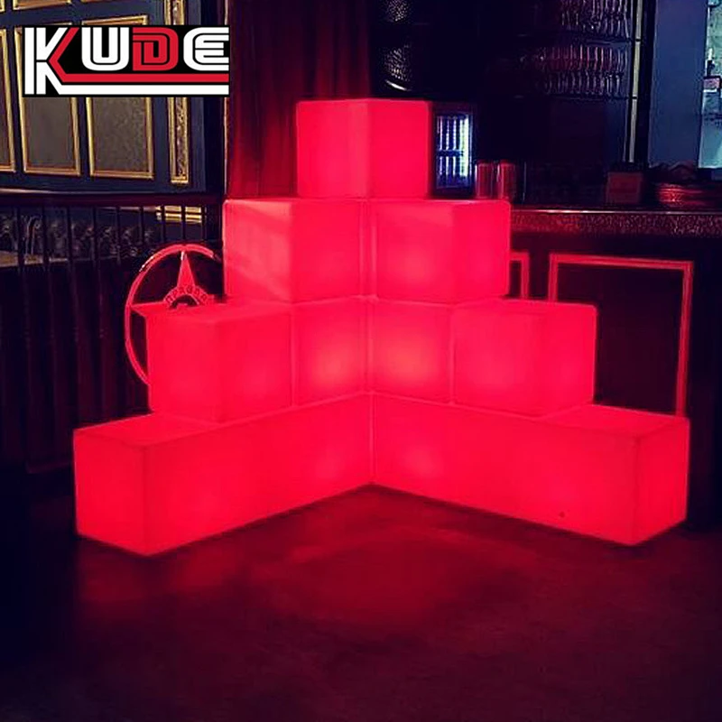 Outdoor LED Glowing Furniture Manufacturer For PE LED Sitting Cubes/LED Cube Lighting For Party Event Using
