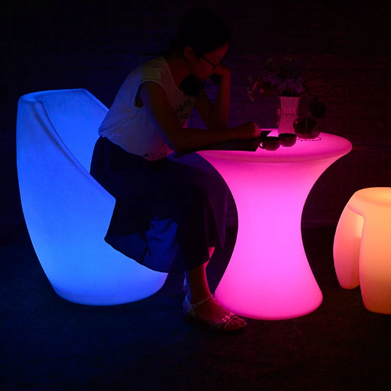 2018 patio LED glow plastic chair seats in good price