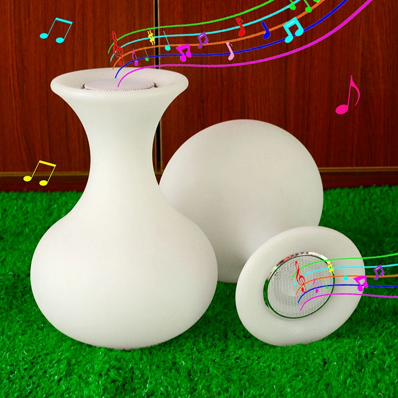 Vase shape decoration table light glowing speaker bluetooth music speaker